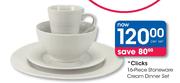 Clicks 16-Piece Stoneware Cream Dinner Set-Per Set