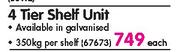 Geelong 4 Tier Shelf Unit Each