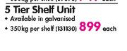 Geelong 5 Tier Shelf Unit Each