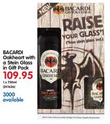 Bacardi Oakheart With A Stein Glass In Gift Pack- 1 x 750ml