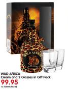 Wild Africa Cream-1 x 750ml And 2 Glasses In Gift Pack 