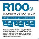 Nokia Asha 210-On Straight Up 100 TopUp