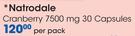 Natrodale Cranberry 7500 Mg 30 Capsules-Per Pack