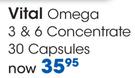 Vital Omega 3 & 6 Concentrate 30 Capsules-Per Pack