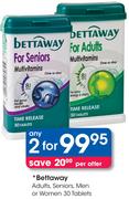 Bettaway Adults, Seniors, Men Or Women 30 Tablets-2's Per Offer