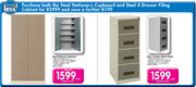 Steel Stationery Cupboard & Steel 4 Drawer Filing Cabinet