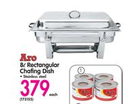 Aro 8Ltr Rectangular Chafing Dish Stainless Steel-Each