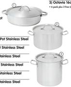 Aro Professional Stock Pot Stainless Steel-2.3Ltr