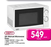 Defy 20L Manual Microwave Oven