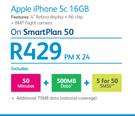 Apple iPhone 5c 16GB-On SmartPlan 50