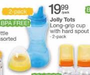 Jolly Tots Long Grip Cup With Hard Spout-2 Pack
