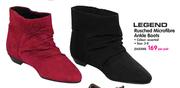 Legend Rusched Microfibre Ankle Boots(Size 3-8)-Per Pair