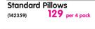 Primaries Standard Pillows-Per 4 Pack