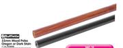 Rufflette 33mm Wood Poles Oregon Or Dark Station-2.5m Each