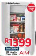 Aim 110Ltr Bar Fridge White