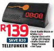 Telefunken Clock Radio Black Or White