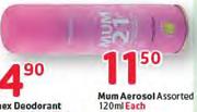 Mum Aerosol Assorted-120ml