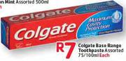 Colgate Base Range Toothpaste Assorted-75/100ml
