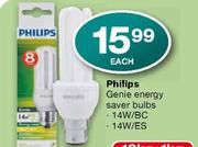 Philips Genie Energy saver Bulbs-14w/bc/14w/es