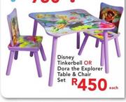 Disney Tinkerbell Or Dora The Explorer Table & Chair Set-Each