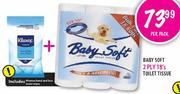 Baby Soft 2 Ply Toilet Tissue-18's per pack + Kleenex Hand and Face Moist Wipes