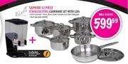 Saphire 12 Piece Stainless Steel Cookware Set with Lids + Double Cereal Dispenser