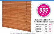 Custom-Made 50mm Wood Venetian Blinds-1650x1950mm