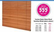 Custom-Made 50mm Wood Venetian Blinds-600x700mm