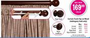 Curtain Track Clip-On Wood Rod-2m