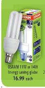 Osram Energy Saving Globe-11W & 14W