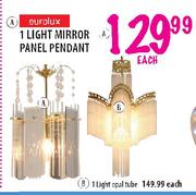 Eurolux 1 Light Mirror Panel Pendant