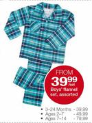 Boys' Flannel Set Assorted Ages 2-7