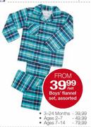 Boys' Flannel Set Assorted Ages 7-14