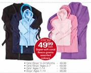 Super-Soft Coral Fleece Gowns Girls/Boys-2-7 Ages