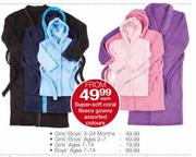 Super-Soft Coral Fleece Gowns Boys-7-14 Ages