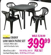 Ebony Low Back Chairs-Each