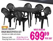 Ebony High Back Chairs-Each 