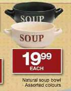 Natural Soup Bowl Assorted Colours-each