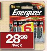 Energizer Max AA Batteries-6 pack per pack