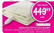 Pure Pleasure Double Fully Fitted Fleece Blanket-Each