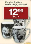 Puppies & Kittens Coffee Mugs Assorted-Each