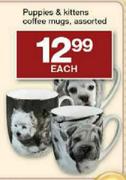 Puppies  Kittens Coffee Mugs Assorted-Each