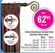 Aluminium 25mm Curtain Rods-1m 