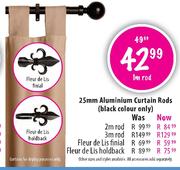 Aluminium 25mm Curtain Rods-1m