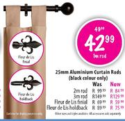 Aluminium 25mm Curtain Rods-2m