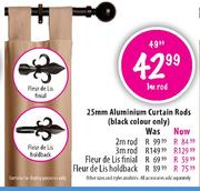 Aluminium 25mm Curtain Rods-Fleur De Lis Finial