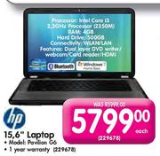 Hp 15.6" Laptop (Model:Pavilion G6)
