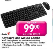 Genius Keyboard And Mouse Combo Per Combo