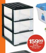 Quality Mobile 3-Drawer Storage Box