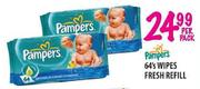 Pampers Wipes Fresh Refill-64's